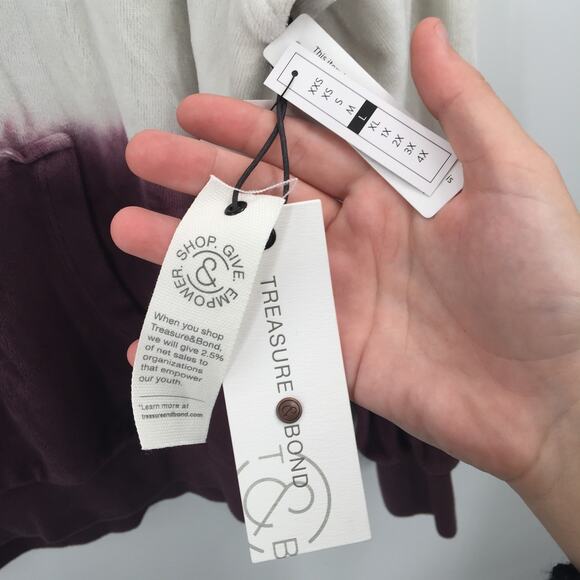 Treasure & Bond Pullover Hooded Pullover Sweatshirt Color Blocked Size Large - Picture 6 of 6